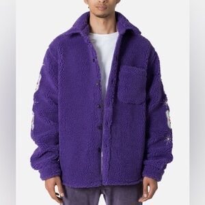 MNML Men's Jewel Sherpa Jacket Purple NEW